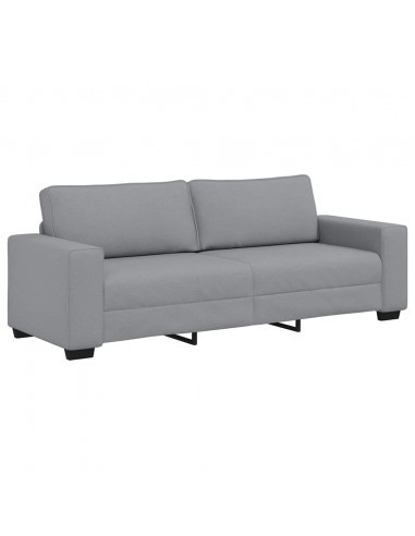 Set di Divani 2 pz con Cuscini Grigio Chiaro in Tessuto