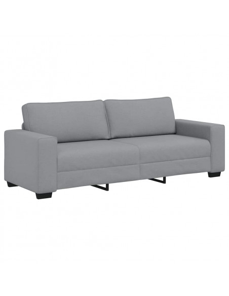 Set di Divani 2 pz con Cuscini Grigio Chiaro in Tessuto