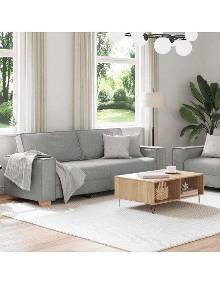 Set di Divani 2 pz con Cuscini Grigio Nuvola in Tessuto
