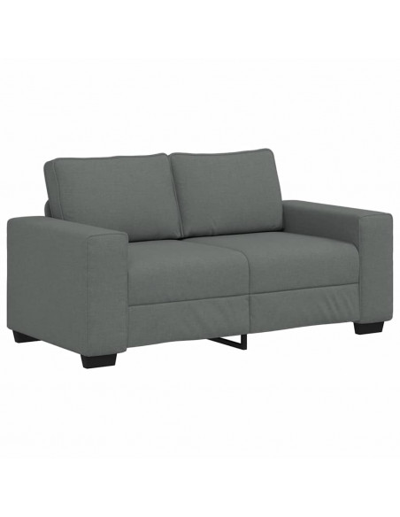 Set di Divani 2 pz con Cuscini Grigio Scuro in Tessuto