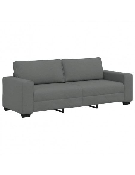 Set di Divani 2 pz con Cuscini Grigio Scuro in Tessuto