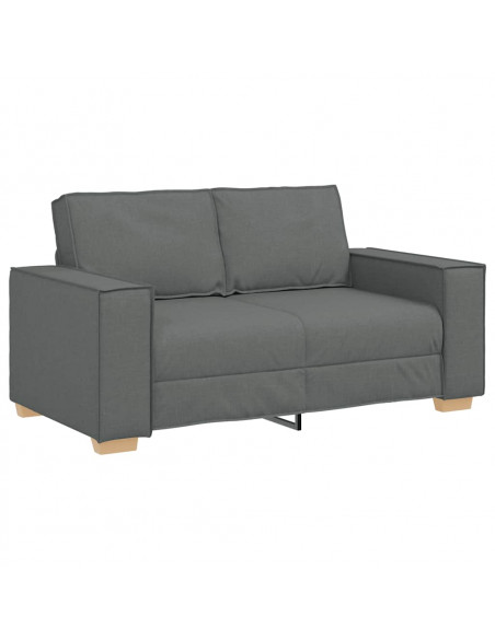 Set di Divani 2 pz con Cuscini Grigio Scuro in Tessuto