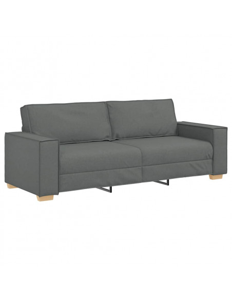 Set di Divani 2 pz con Cuscini Grigio Scuro in Tessuto