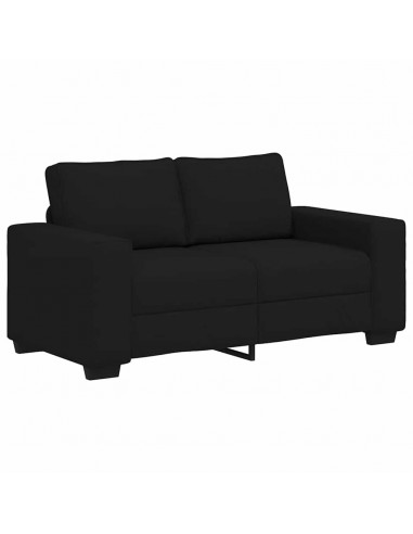 Set di Divani 2 pz con Cuscini Nero in Tessuto