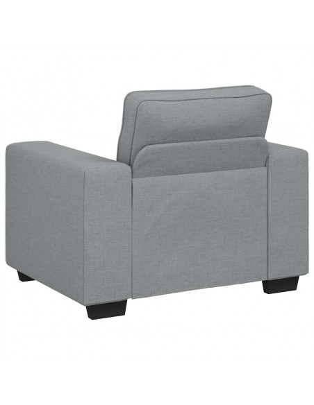 Set di Divani 3 pz con Cuscini Grigio Chiaro in Tessuto