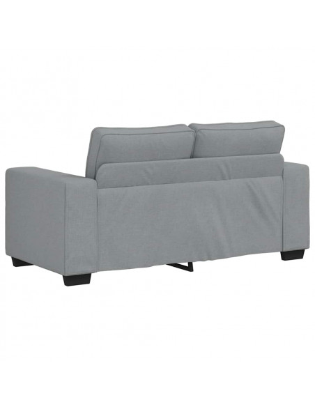 Set di Divani 3 pz con Cuscini Grigio Chiaro in Tessuto