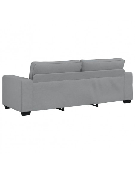 Set di Divani 3 pz con Cuscini Grigio Chiaro in Tessuto
