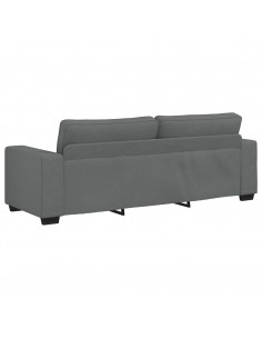 Set di Divani 3 pz con Cuscini Grigio Scuro in Tessuto 2