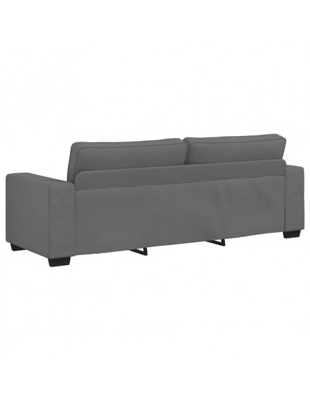 Set di Divani 3 pz con Cuscini Grigio Scuro in Tessuto