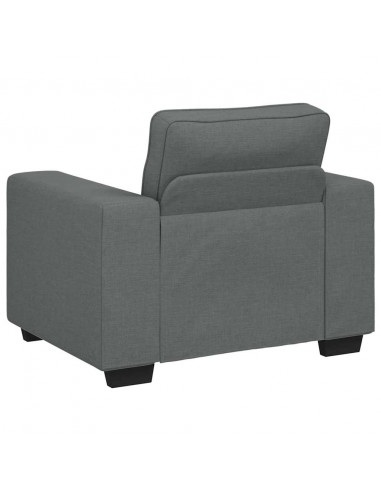 Set di Divani 3 pz con Cuscini Grigio Scuro in Tessuto