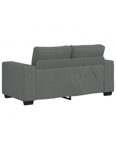 Set di Divani 3 pz con Cuscini Grigio Scuro in Tessuto