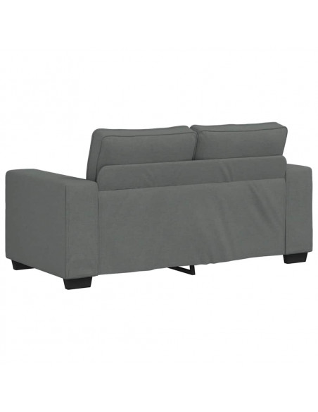Set di Divani 3 pz con Cuscini Grigio Scuro in Tessuto