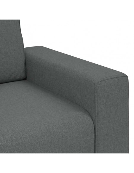 Set di Divani 3 pz con Cuscini Grigio Scuro in Tessuto