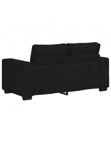 Set di Divani 3 pz con Cuscini Nero in Tessuto