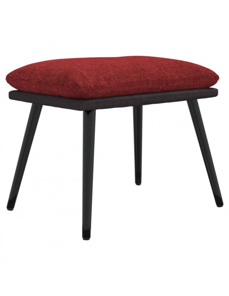 Sgabello Rosso Vino 45x29,5x35 cm in Tessuto e Similpelle