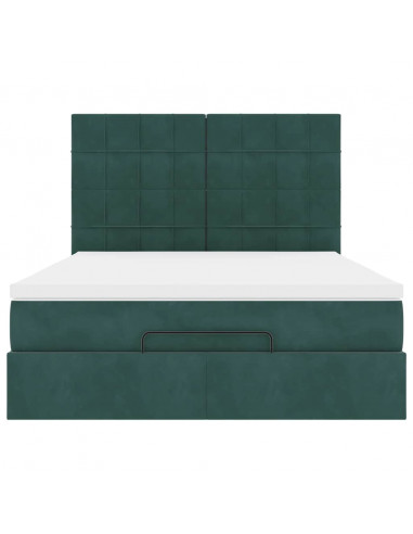 Struttura Letto Pouf con Materassi 140x190 cm in Velluto