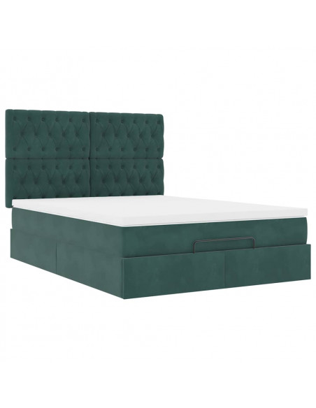 Struttura Letto Pouf con Materassi 140x190 cm in Velluto