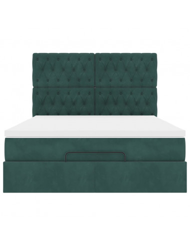 Struttura Letto Pouf con Materassi 140x190 cm in Velluto