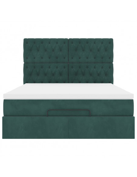 Struttura Letto Pouf con Materassi 140x190 cm in Velluto