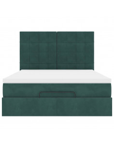 Struttura Letto Pouf con Materassi 140x190 cm in Velluto 2