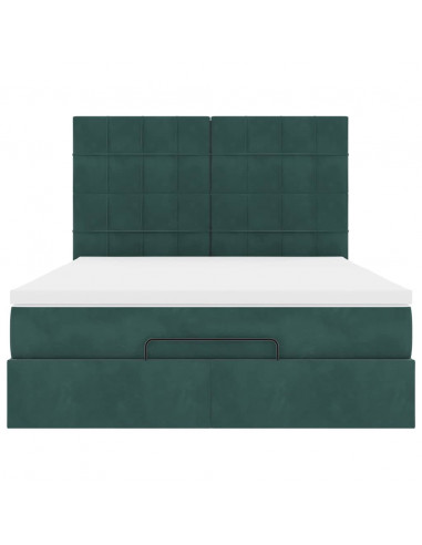 Struttura Letto Pouf con Materassi 140x190 cm in Velluto