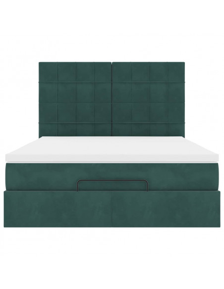 Struttura Letto Pouf con Materassi 140x190 cm in Velluto