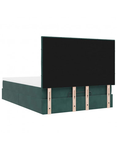 Struttura Letto Pouf con Materassi 140x190 cm in Velluto