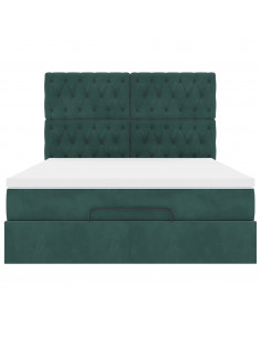 Struttura Letto Pouf con Materassi 140x190 cm in Velluto 2