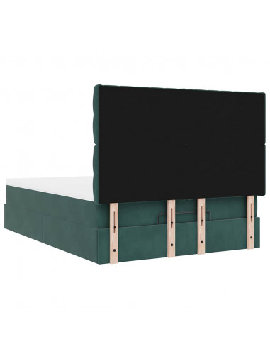 Struttura Letto Pouf con Materassi 140x190 cm in Velluto