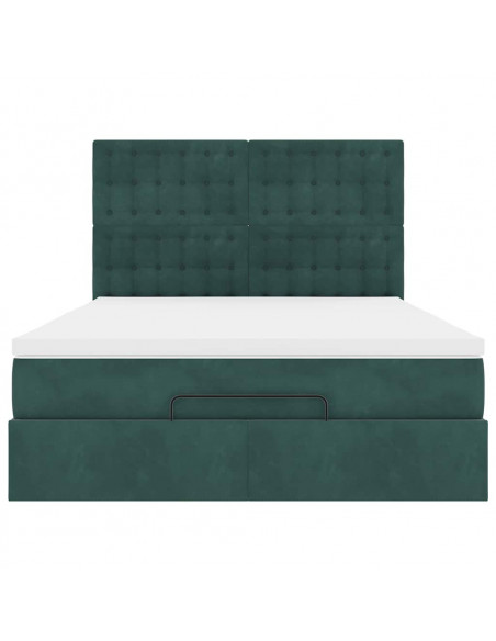 Struttura Letto Pouf con Materassi 140x190 cm in Velluto