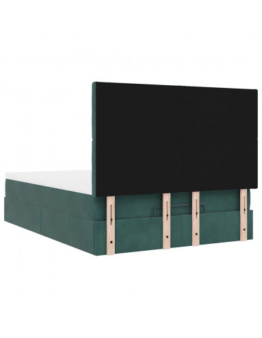 Struttura Letto Pouf con Materassi 140x190 cm in Velluto