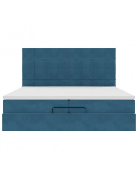 Struttura Letto Pouf con Materassi 200x200 cm Velluto