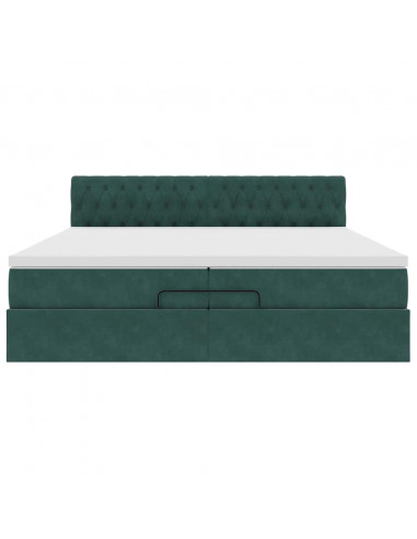 Struttura Letto Pouf con Materassi 200x200 cm Velluto