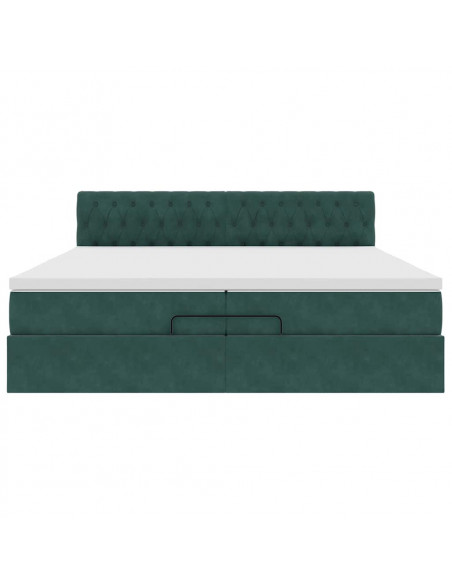 Struttura Letto Pouf con Materassi 200x200 cm Velluto