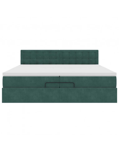 Struttura Letto Pouf con Materassi 200x200 cm Velluto