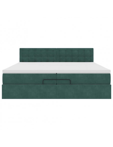 Struttura Letto Pouf con Materassi 200x200 cm Velluto