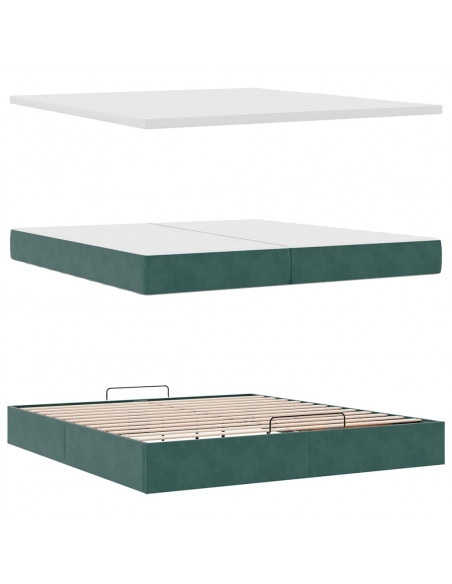 Struttura Letto Pouf con Materassi 200x200 cm Velluto