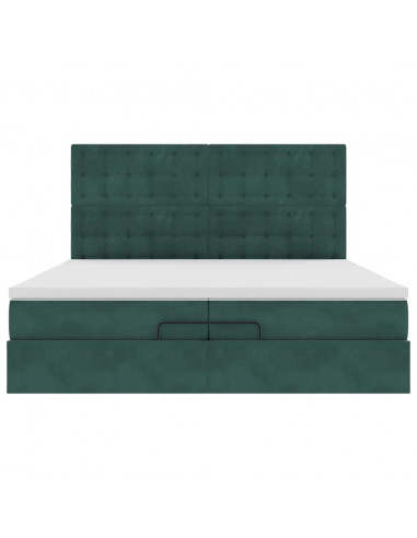 Struttura Letto Pouf con Materassi 200x200 cm Velluto