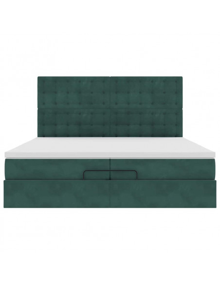 Struttura Letto Pouf con Materassi 200x200 cm Velluto