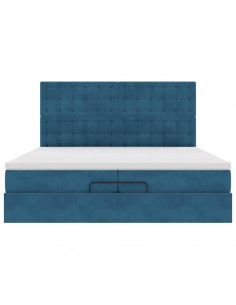 Struttura Letto Pouf con Materassi 200x200 cm Velluto 2