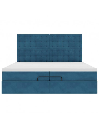 Struttura Letto Pouf con Materassi 200x200 cm Velluto