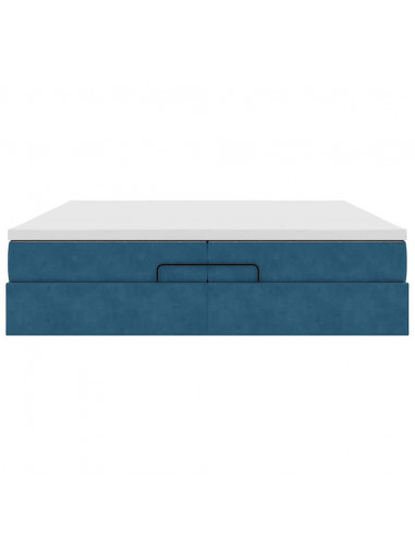 Struttura Letto Pouf con Materassi 200x200 cm Velluto