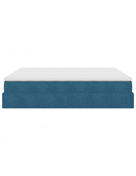 Struttura Letto Pouf con Materassi 200x200 cm Velluto
