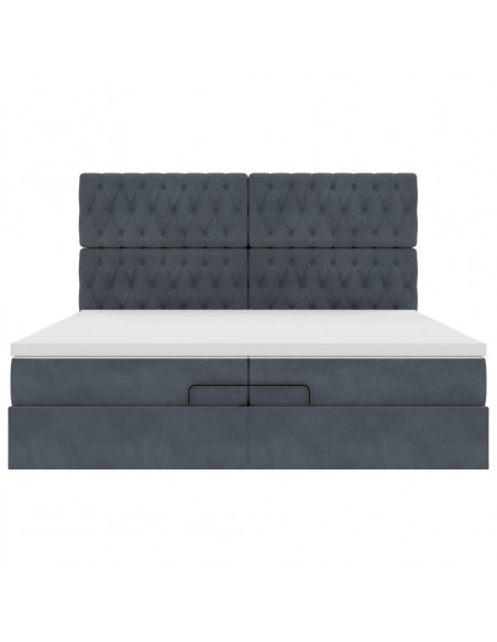 Struttura Letto Pouf con Materassi 200x200 cm Velluto