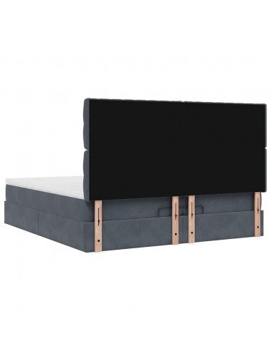 Struttura Letto Pouf con Materassi 200x200 cm Velluto