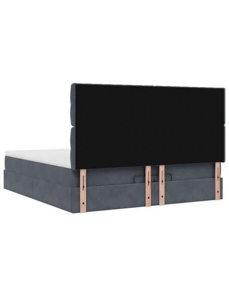 Struttura Letto Pouf con Materassi 200x200 cm Velluto