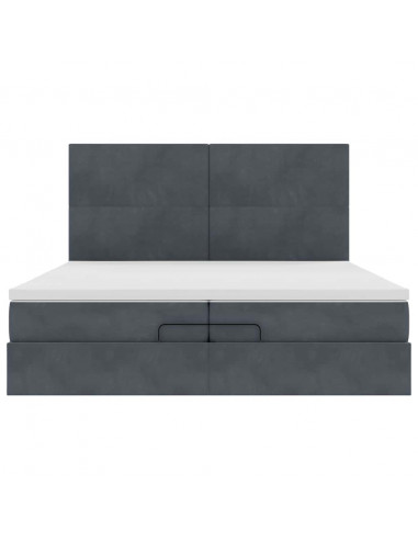 Struttura Letto Pouf con Materassi 200x200 cm Velluto