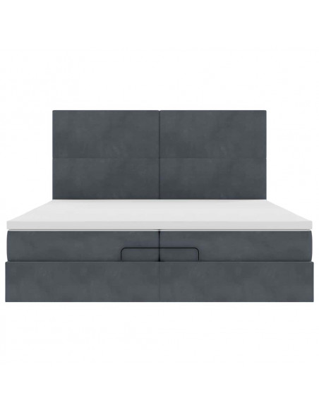 Struttura Letto Pouf con Materassi 200x200 cm Velluto