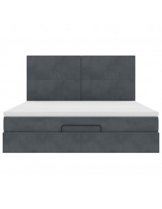 Struttura Letto Pouf con Materassi 200x200 cm Velluto 2