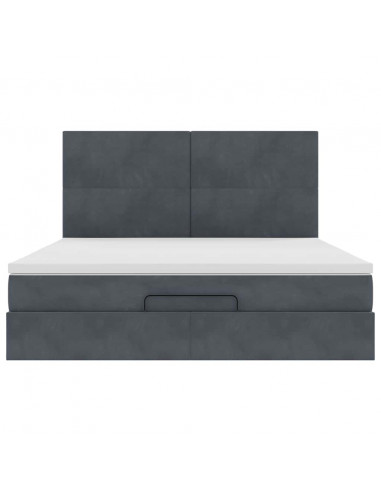 Struttura Letto Pouf con Materassi 200x200 cm Velluto